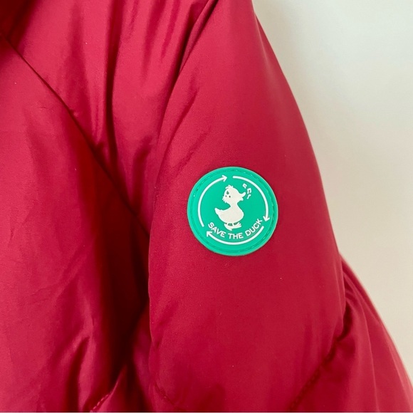 Save The Duck Jaceleyn Longline Puffer Jacket Red Size 1X - Picture 4 of 12